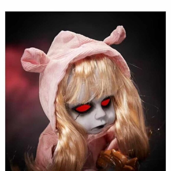 Nwt-"Last ONE"halloween 17" Animated Creepy Singing Doll on Rocking Horse Motion - Picture 4 of 16